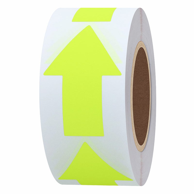 Hybsk Arrow Stickers Bright Eye-Catching Versatile Arrow Signs for Office Marking Plans Total 500 Labels Per Roll (Fluorescence Yellow) - Image 2